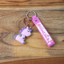 Cute Cartoon Silicone 3D Key Chain with Metal Hook & Strap (Pack of 1) - justgrabit.in | Just Grab It