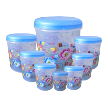 Air Tight Plastic Transparent Container Set (10000ml, 7000ml, 5000ml, 3000ml, 2000ml, 1000ml, 750ml, 500ml) - Justgrabit Inc.
