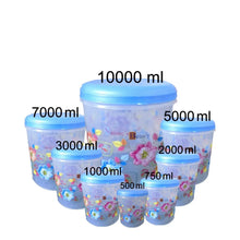 Air Tight Plastic Transparent Container Set (10000ml, 7000ml, 5000ml, 3000ml, 2000ml, 1000ml, 750ml, 500ml) - Justgrabit Inc.