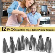 Cake Decorating Stainless Steel Nozzle (12pcs) - Justgrabit Inc.
