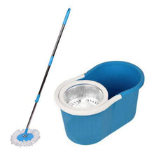 Heavy Duty Microfiber Spin Mop with Plastic Bucket & Rotating Steel Pole Head - Justgrabit Inc.