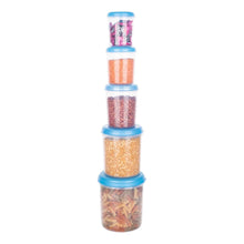 Plastic Transparent Container Air Tight Dabba Set (3000ml, 2000ml, 1000ml, 750ml, 500ml) - Justgrabit Inc.