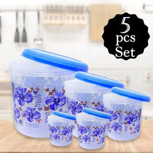 Plastic Transparent Container Air Tight Dabba Set (3000ml, 2000ml, 1000ml, 750ml, 500ml) - Justgrabit Inc.