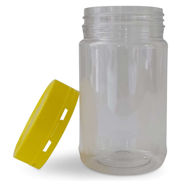 NNEDSZ 10x 500g Plastic Honey Jars + Lids - Round Clear Food Grade Packaging Containers - justgrabit.in | Just Grab It