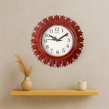 Wooden Look Round Wall Clock – Battery Operated Easy - to - Read Design for Home/Office - justgrabit.in | Just Grab It