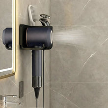 Wall Mounted Hair Dryer Holder with Multipurpose Organizer Shelf and Hook - justgrabit.in | Just Grab It