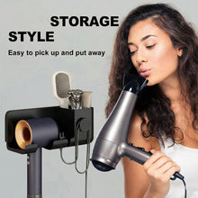 Wall Mounted Hair Dryer Holder with Multipurpose Organizer Shelf and Hook - justgrabit.in | Just Grab It