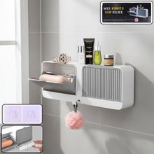 Wall Mounted 4 - Compartment Bathroom Storage & Soap Holder - justgrabit.in | Just Grab It