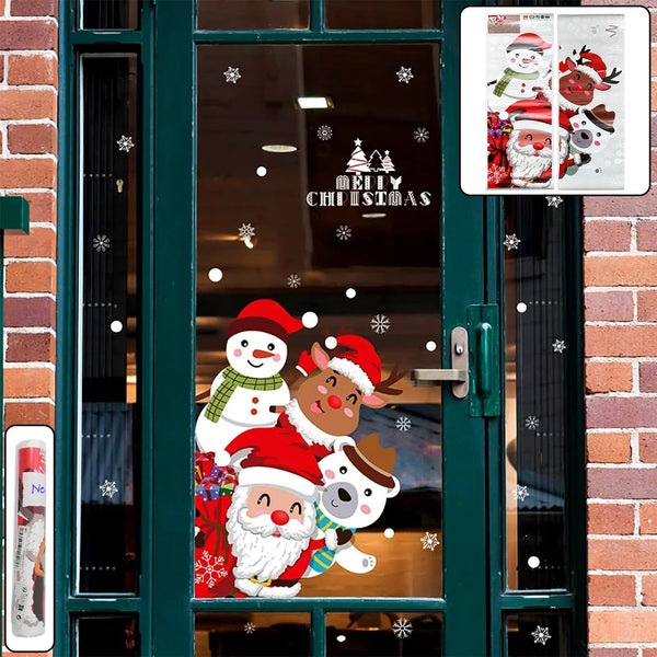 Christmas Theme Glass & Wall Sticker 90x60 cm – (1 Pc) - justgrabit.in | Just Grab It