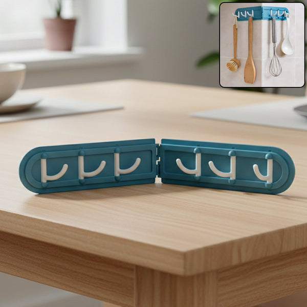 Foldable Rotating Wall - Mounted Multipurpose Hook Rack (1 Pc) - justgrabit.in | Just Grab It
