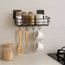 Heavy - Duty Self - Adhesive Wall Storage Baskets with Hooks (Pack of 2) - justgrabit.in | Just Grab It