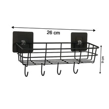 Heavy - Duty Self - Adhesive Wall Storage Baskets with Hooks (Pack of 2) - justgrabit.in | Just Grab It