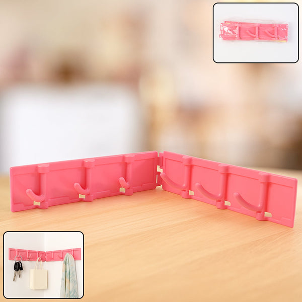 Foldable Rotating Wall - Mounted Multipurpose 6 Hook Rack (1 Pc) - justgrabit.in | Just Grab It