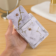 Compact Marble Finish Snap Button Card Holder Wallet (1 Pc) - justgrabit.in | Just Grab It