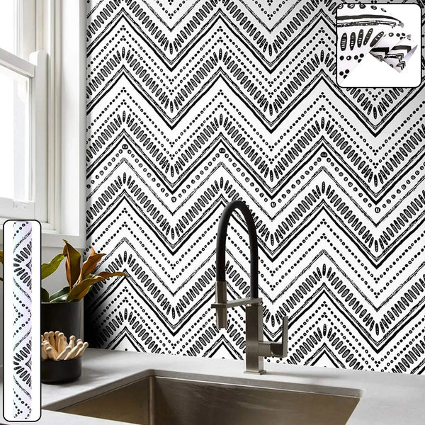 Waterproof Chevron Pattern Wall Sticker 45cm x 3meter (1 Pc) - justgrabit.in | Just Grab It