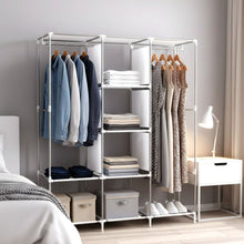 8 Compartment Portable Fabric Wardrobe Closet, Collapsible Wardrobe Racks - justgrabit.in | Just Grab It