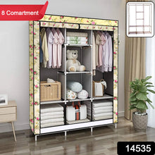 8 Compartment Portable Fabric Wardrobe Closet, Collapsible Wardrobe Racks - justgrabit.in | Just Grab It