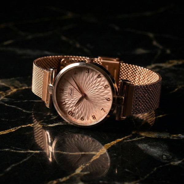Elegant Rose Gold Finish Analog Wrist Watch (1 Pc) - justgrabit.in | Just Grab It