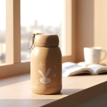 Cute Bunny Print Glass Drinking Brown Bottle (330ML / 1 Pc) - justgrabit.in | Just Grab It