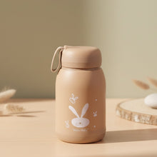 Cute Bunny Print Glass Drinking Brown Bottle (330ML / 1 Pc) - justgrabit.in | Just Grab It