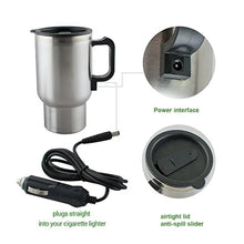 12V Car Charging Electric Kettle Mug (Silver) - Justgrabit Inc.