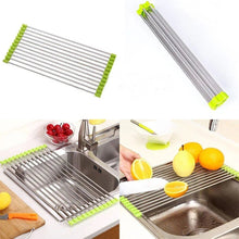Foldable Drain Rack Kitchen Sink Roll up Dish Drying Rack Portable Dish Rack - Justgrabit Inc.