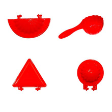 4 Pcs Plastic Red Kitchen Tool Mould Dough Press - Justgrabit Inc.