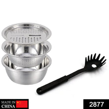3in1 Kitchen multipurpose julienne grater salad maker with pasta server spoon - Justgrabit Inc.