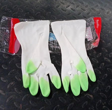 Reusable Rubber Latex PVC Flock lined Elbow Length Hand Gloves cleaning gloves - Justgrabit Inc.