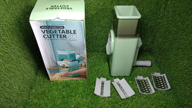 Vegetable Shredder Round Mandolin Slicer, Grater, Shredder Salad Maker - Large Feed Port - Suction Base - Cutter for Vegetable, Fruit, Cookie. - Justgrabit Inc.