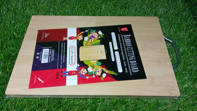 Thick Wooden Bamboo Kitchen Chopping Board with Holder for Fruits & Meat - justgrabit.in | Just Grab It
