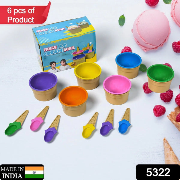 Premium Ice Cream Waffle Spoon Bowl Set (6 - Piece , Color Box) - Justgrabit Inc.