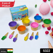 Premium Ice Cream Waffle Spoon Bowl Set (6 - Piece , Color Box) - Justgrabit Inc.