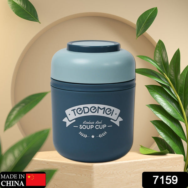 Steel Soup Cup Vacuum Airtight Soup Cup For Home , Office Use ( 550ml ) - justgrabit.in | Just Grab It