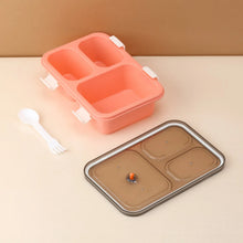 Plastic Lunch Box for Kids, Lunch Box for Kids 3 Compartment Insulated Lunch Box Tiffin Box for Boys, Girls, School & Office Men (3 Compartment Lunch Box) - Justgrabit Inc.