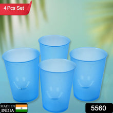 Reusable Plastic Drinking Tumblers - 4 - Piece Transparent Water Cup Set for Kitchen & Dining - Justgrabit Inc.