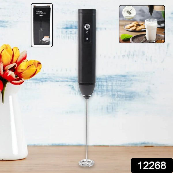 Small Electric Handheld Milk Frother with Stainless Steel Whisk (1 Pc) - Justgrabit Inc.