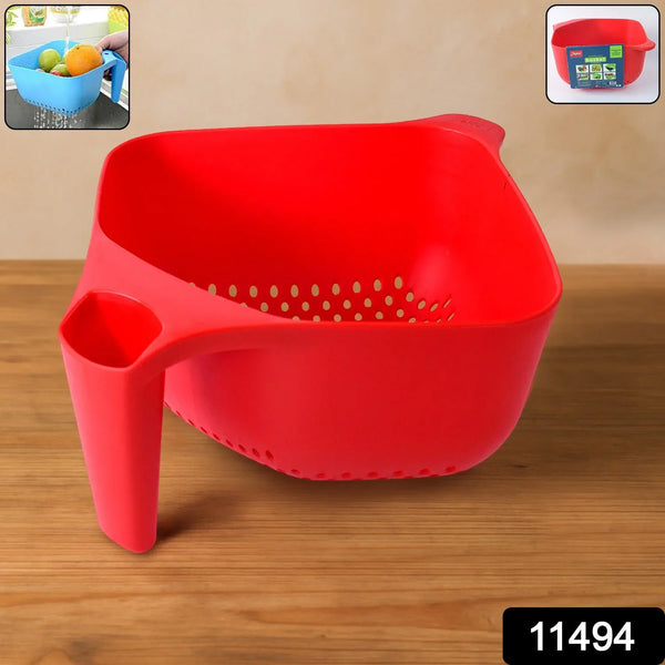 Apex Multi - Functional Plastic Strainer Bowl with Ergonomic Handle (1 Pc) - Justgrabit Inc.