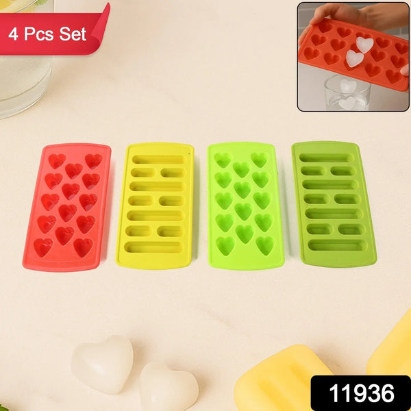 Plastic Ice Cube Tray Set (4 Pc) - Justgrabit Inc.