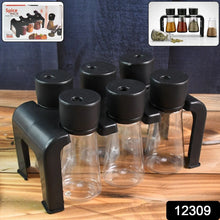 6 - Piece Plastic Spice Jar Set with Stand - Justgrabit Inc.