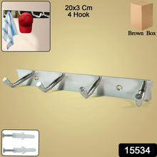 Stainless Steel Wall Mounted Coat 4 Hook Rack (20x3 / 1 Pc) - Justgrabit Inc.