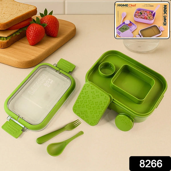 Magic Lunch Box with Leakproof Compartments (1 Pc) - Justgrabit Inc.
