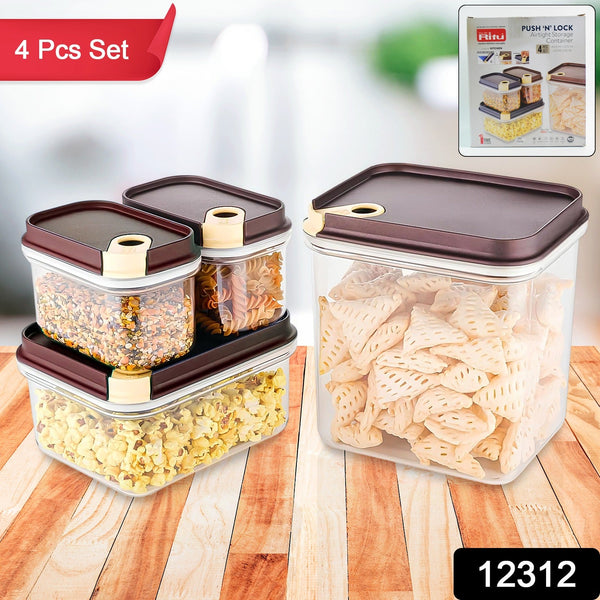 Ritu Push 'N' Lock Airtight Food Storage Container Set (4 Pc) - justgrabit.in | Just Grab It