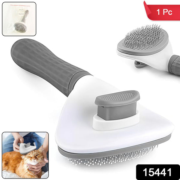 Self - Cleaning Slicker Brush for Dogs & Cats (1 Pc) - justgrabit.in | Just Grab It