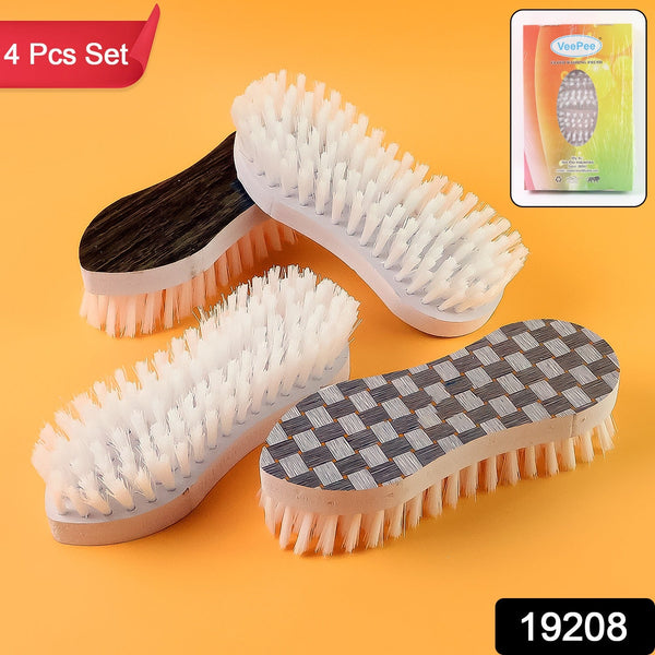 VeePee Ergonomic Curved Laundry Brush Set (4 Pc) - justgrabit.in | Just Grab It