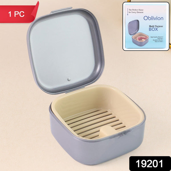 Oblivion Teeth Storage Box with Lid and Inner Tray, DENTURE CASE (1 Pc) - justgrabit.in | Just Grab It
