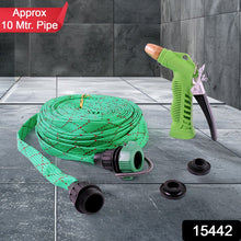Approx 10 Meter Flexible Garden Water Pipe with High - Pressure Spray Nozzle - justgrabit.in | Just Grab It