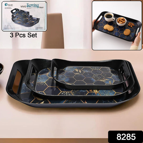 Premium Plastic Serving Tray (3 Pc) - justgrabit.in | Just Grab It