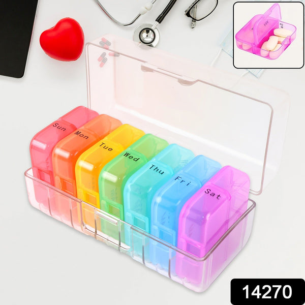 Weekly 7 Day Rainbow Color Pill Organizer Box - justgrabit.in | Just Grab It