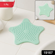 Mint Green Silicone Star Shaped Sink Filter Bathroom Hair Catcher Drain Strainers - justgrabit.in | Just Grab It